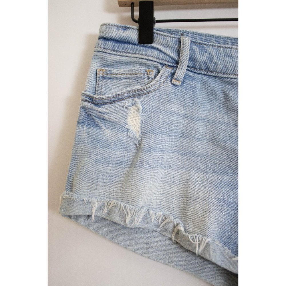 Hollister Low Rise Short Short - Distressed Jean Shorts with Embroidery - 28 - Picture 4 of 13